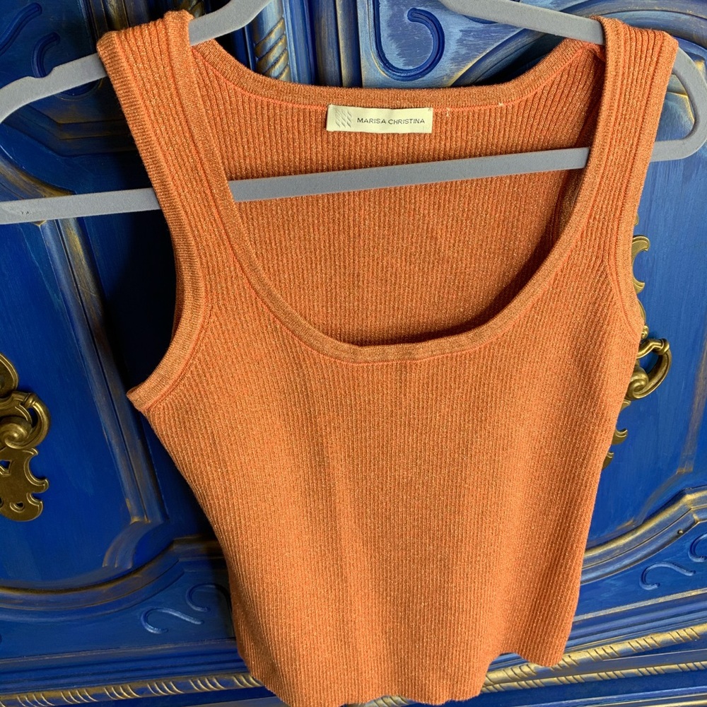Marisa Christina METALLIC TOP & CARDIGAN Set Small - Picture 3 of 6
